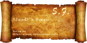 Slezák Fanni névjegykártya