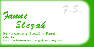 fanni slezak business card